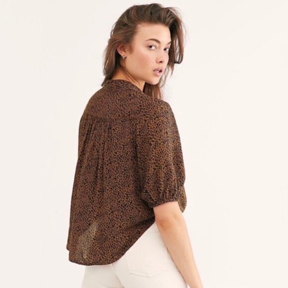 Free People Leopard Print Blouse - Picture 4 of 16